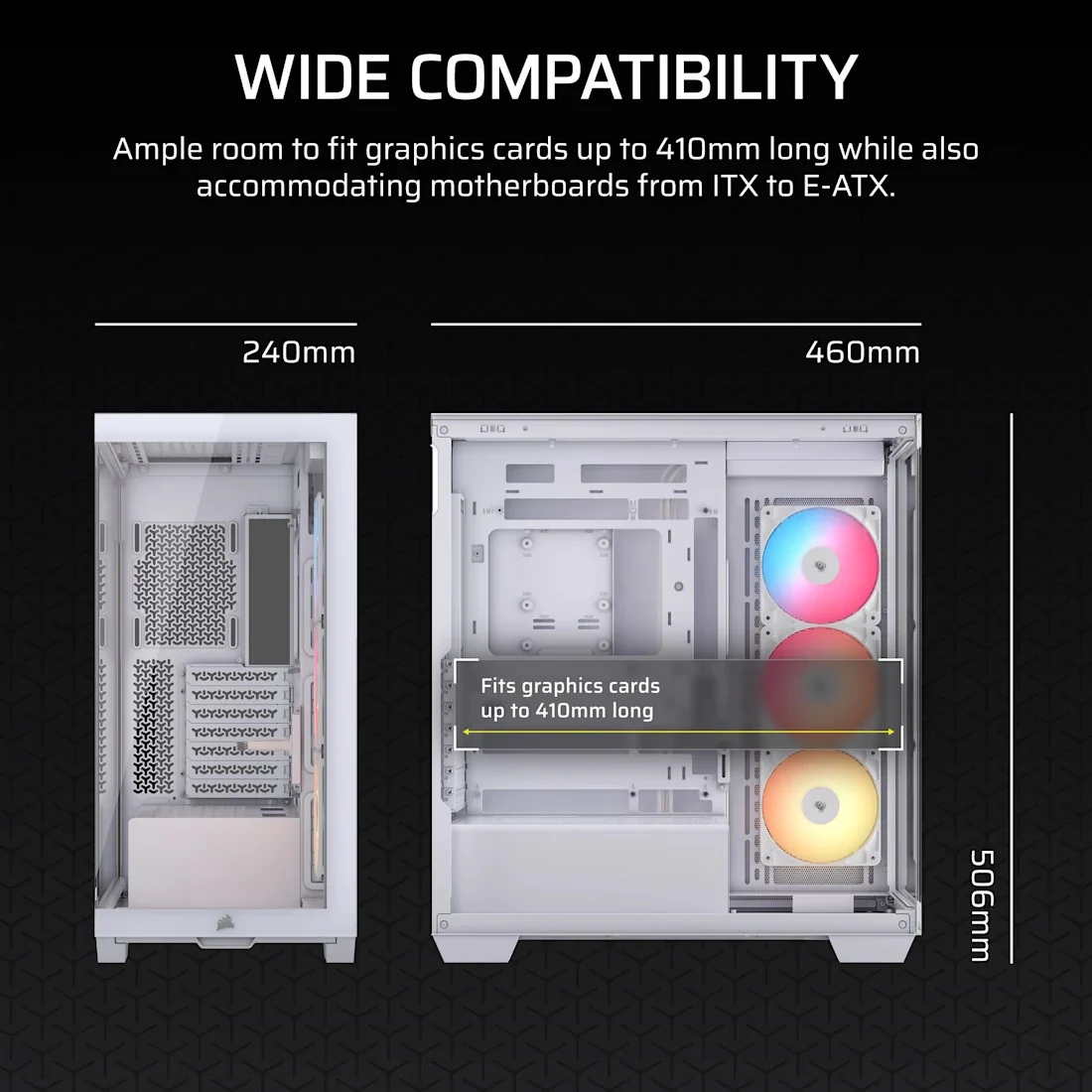 Corsair 3500X RS-R ARGB Mid-Tower PC Case (Black, White) - Image 17