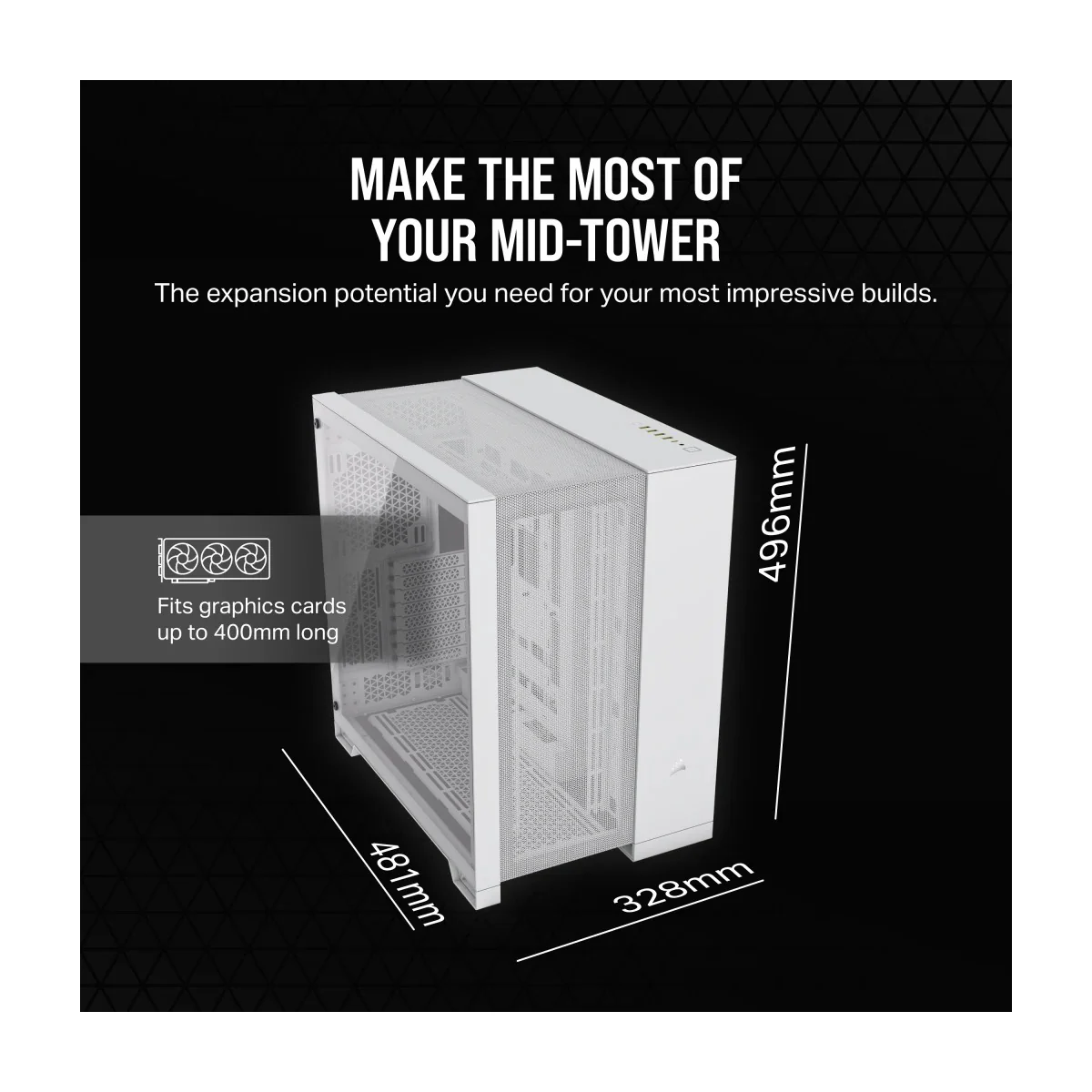 Corsair 6500D Airflow Tempered Glass ATX Mid-Tower Dual Chamber PC Case (Black, White) - Image 9