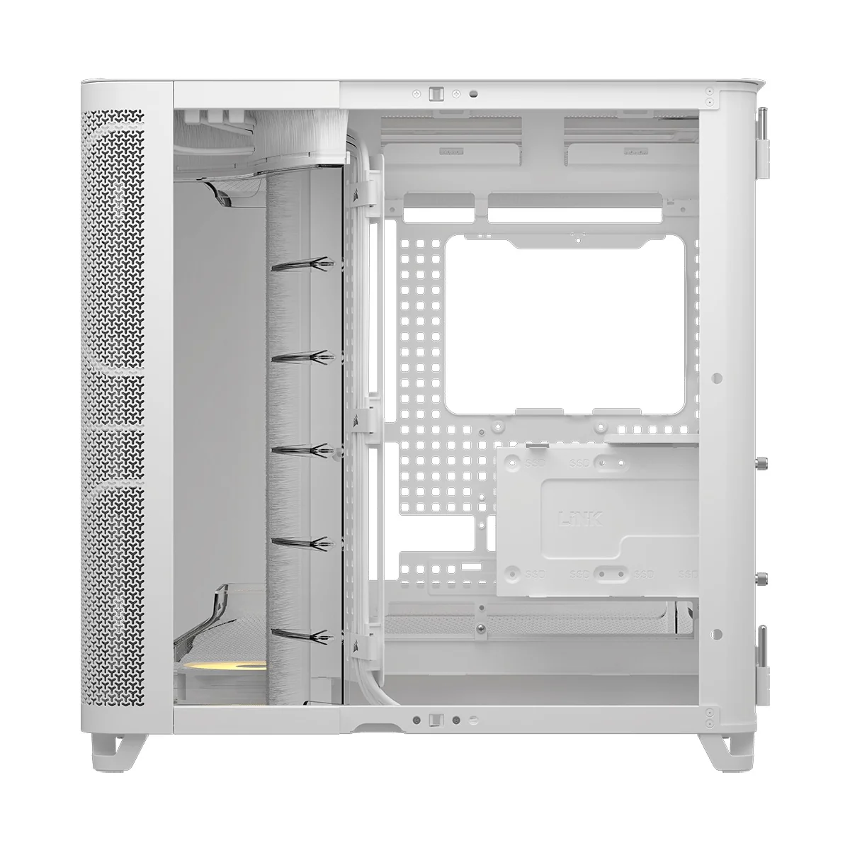 Corsair AIR 5400 RS-R ARGB TG Triple Chamber Mid-Tower PC Case (Black, White) - Image 11