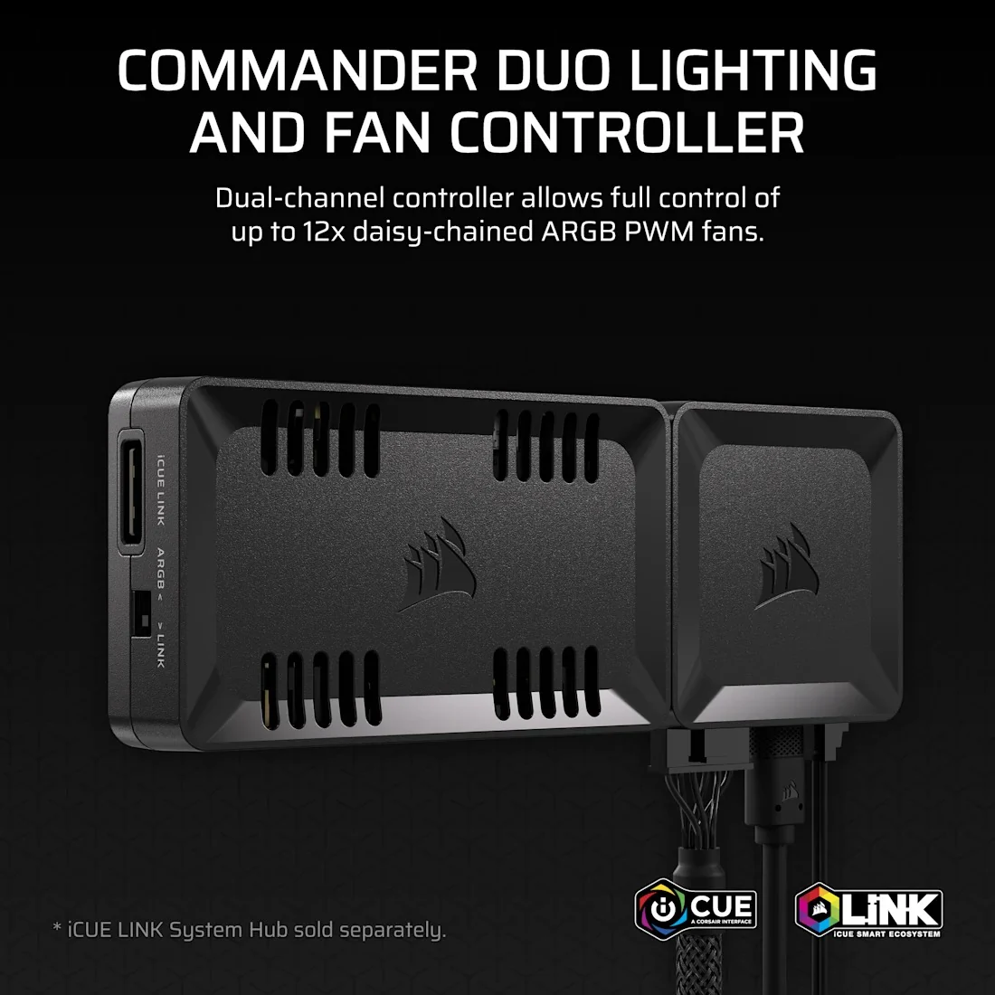 Corsair Commander Duo Lighting and Fan Controller - ARGB and iCUE LINK Hybrid (CL-9011141-WW) - Image 2