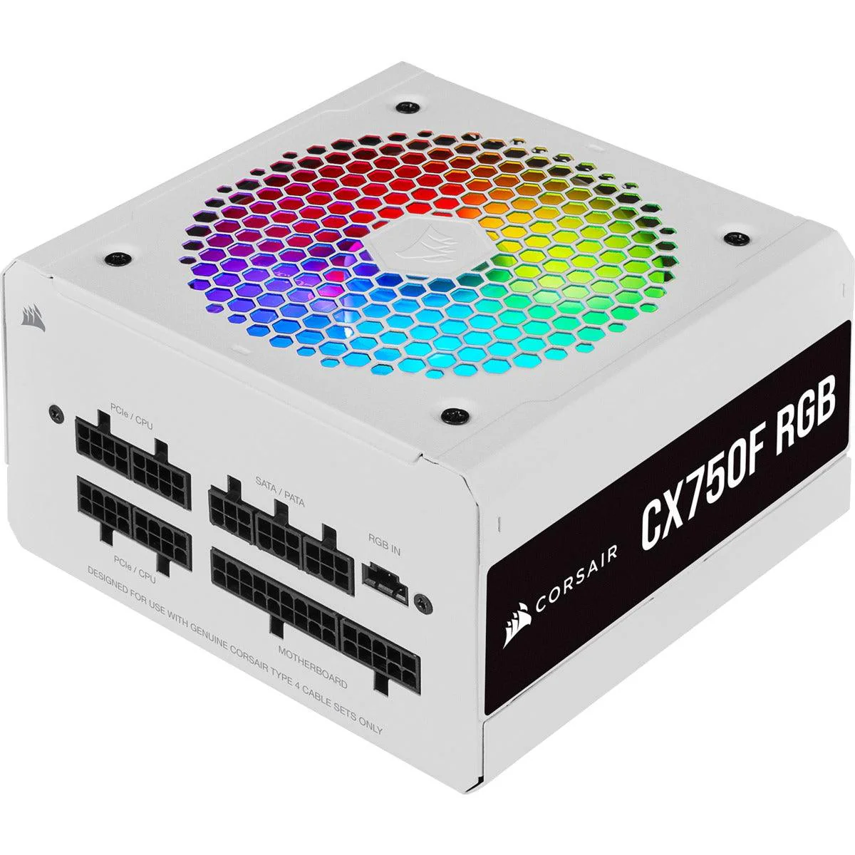 Corsair CX-F RGB Series CX750F RGB ATX Power Supply (White)