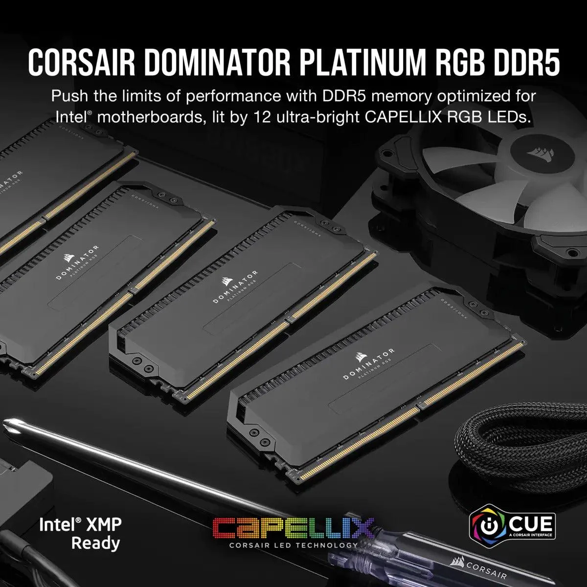 CORSAIR Dominator Platinum RGB 64GB (2x32GB) DDR5 DRAM 6600MHZ C32 Memory Kit (Black) (CMT64GX5M2B6600C32) - Image 6