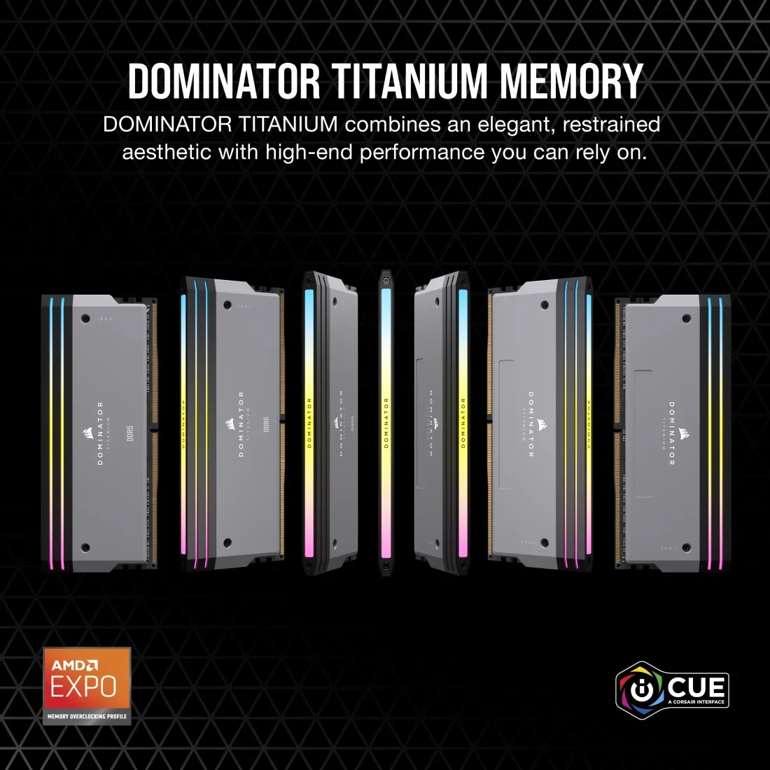 Corsair Dominator Titanium RGB 32GB (2x16GB) DDR5 DRAM 6000MT/s CL30 AMD Expo & Intel XMP Memory Kit (Grey) (CMP32GX5M2B6000Z30) - Image 2