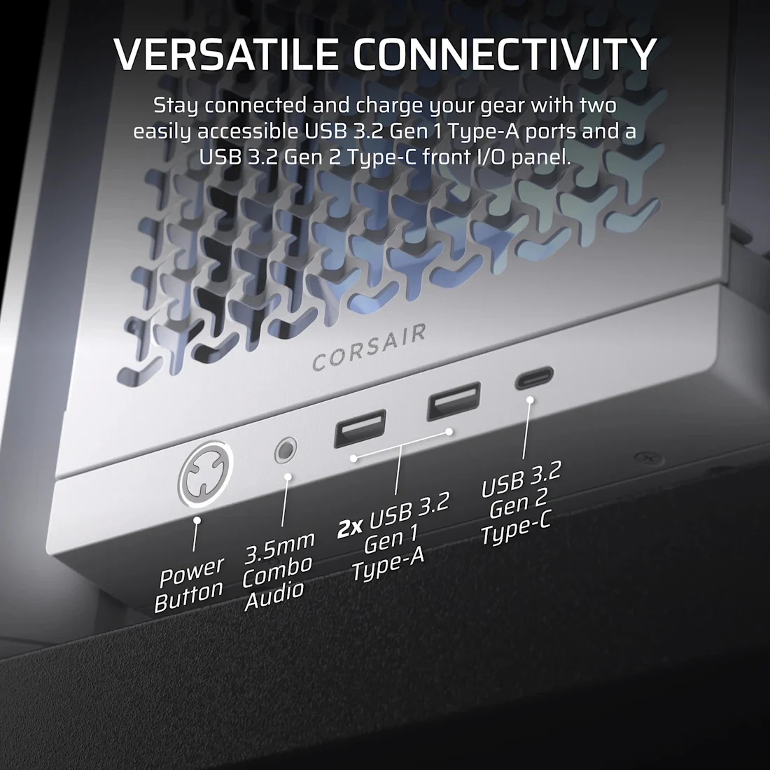 Corsair Frame 4000D RS ARGB Modular Mid-Tower PC Case (Black, White) - Image 19