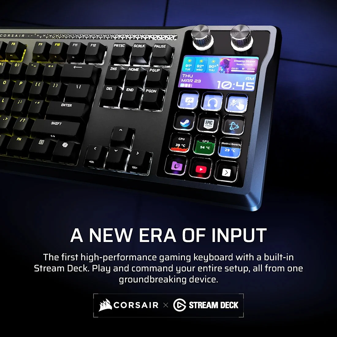 Corsair Galleon 100 SD Stream Deck-Integrated Full-Size Wired Mechanical Gaming Keyboard (Black) (CH-912A31I-NA) - Image 2