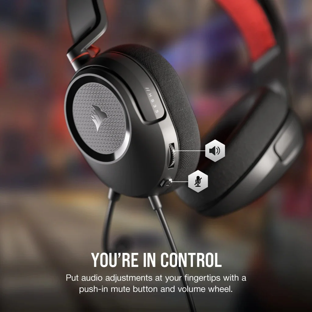 Corsair HS35 Surround V2 Multiplatform Wired Gaming Headset (Carbon) - Image 7