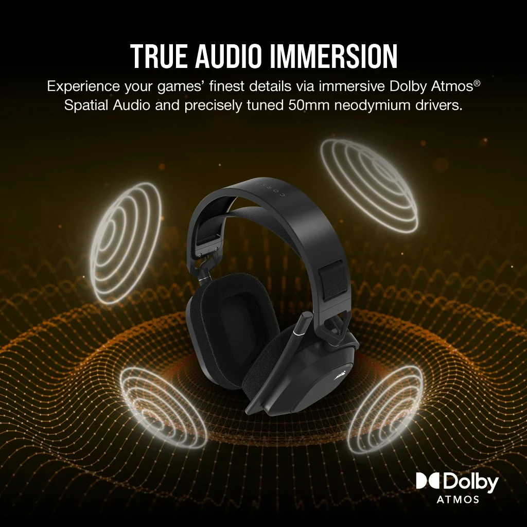 Corsair HS80 MAX Premium Wireless RGB Gaming Headset (Steel Grey) - Image 10