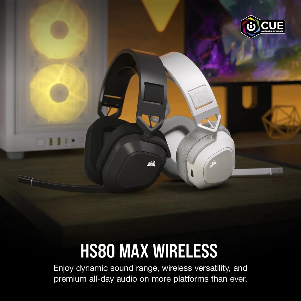 Corsair HS80 MAX Premium Wireless RGB Gaming Headset (Steel Grey) - Image 7