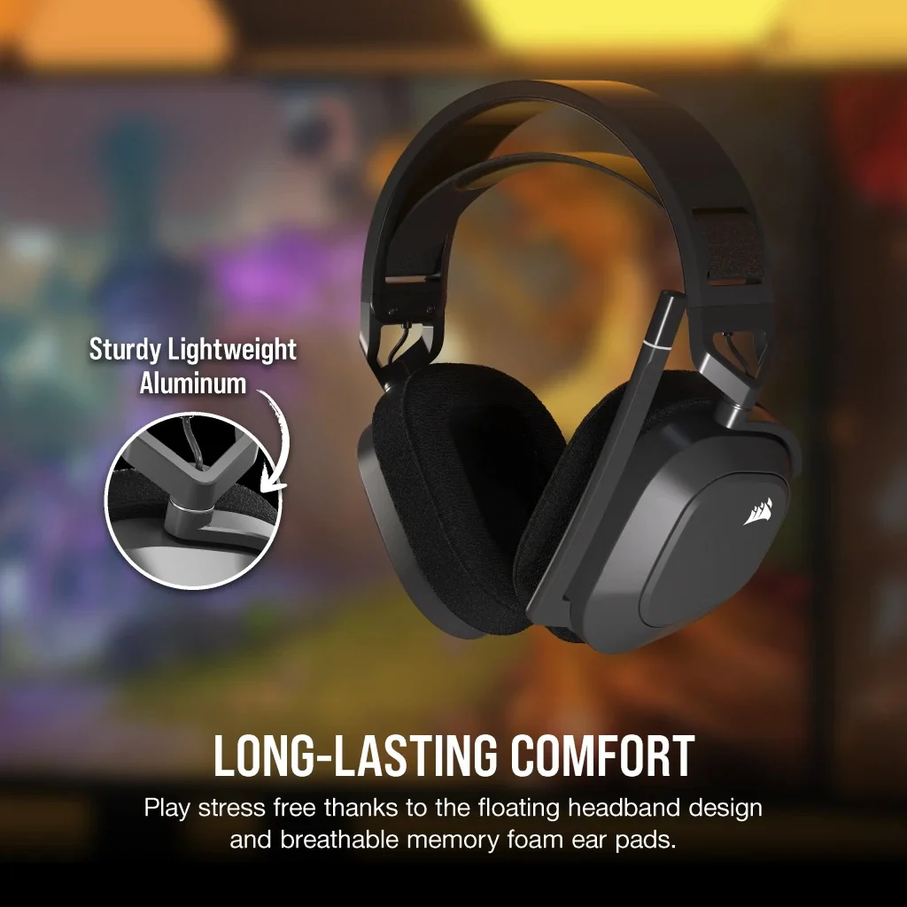 Corsair HS80 MAX Premium Wireless RGB Gaming Headset (Steel Grey) - Image 9