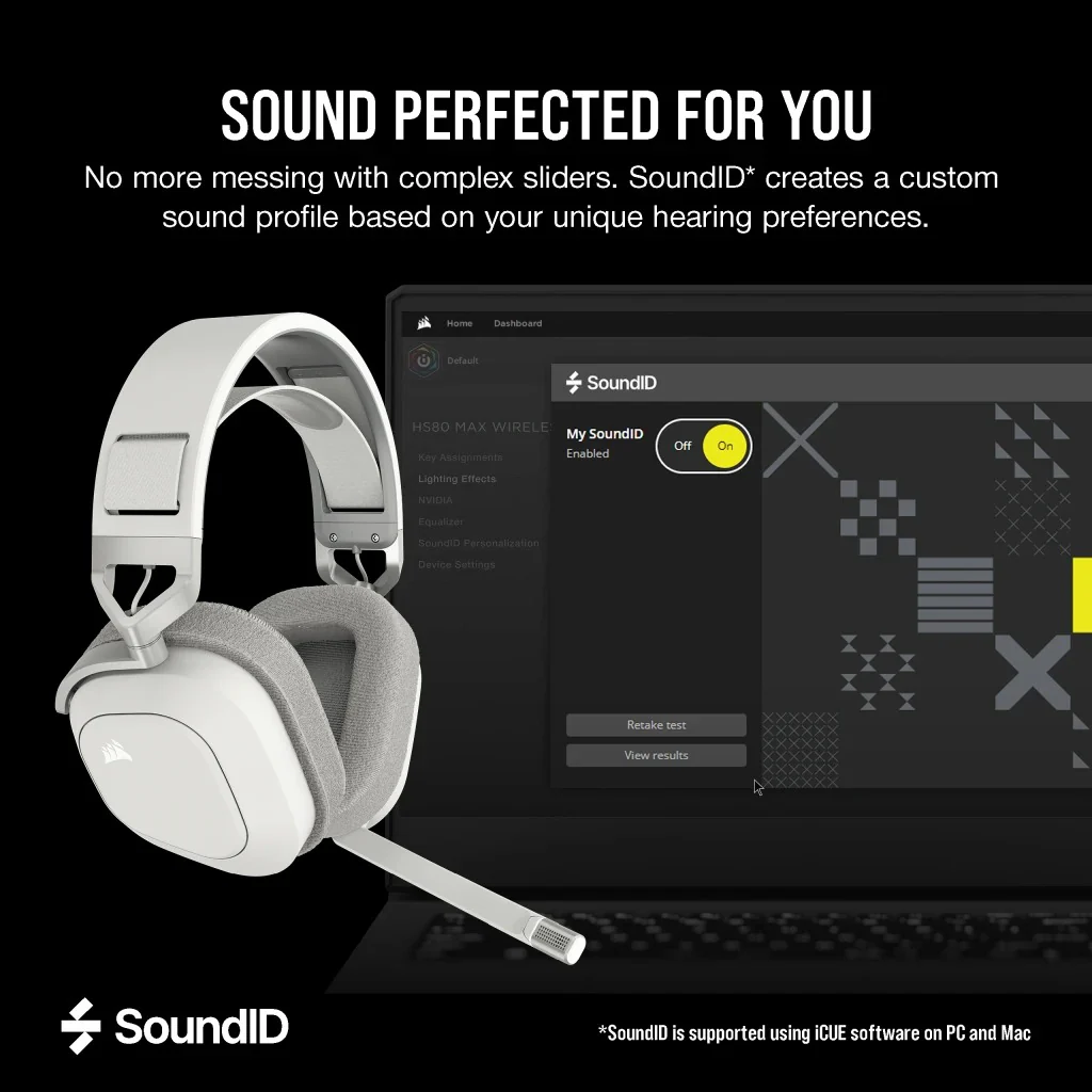 Corsair HS80 MAX Premium Wireless RGB Gaming Headset (White) - Image 12