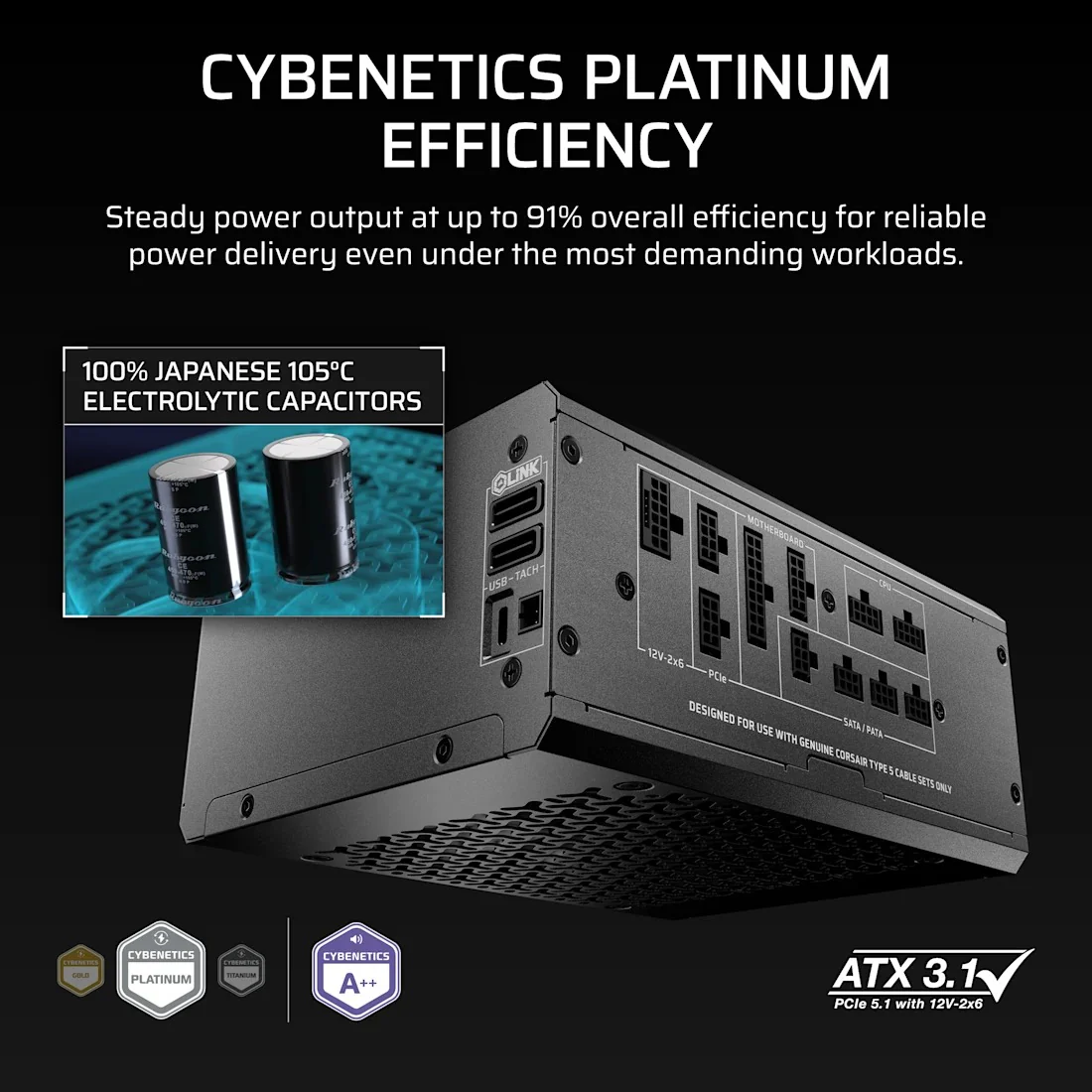 Corsair HX1500i SHIFT Fully Modular Platinum ATX Power Supply (CP-9020269-NA) - Image 4