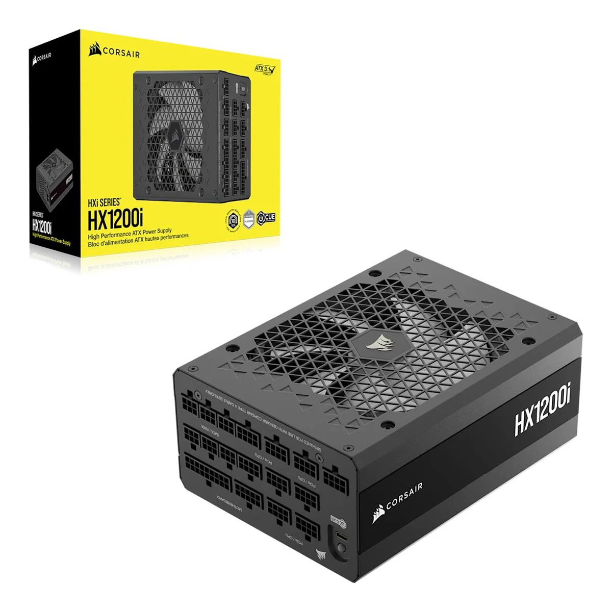 Corsair HXI Series HX1200i 1200W ATX Cybentics Platinum Ultra-Low Noise Fully Modular Power Supply (CP-9020307-NA) - Image 5