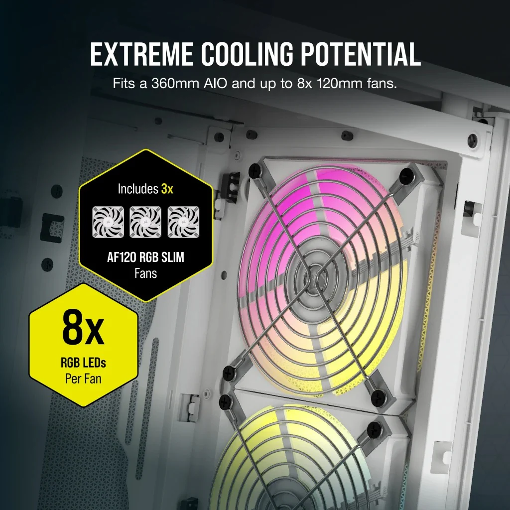 Corsair iCue 2000D RGB Airflow Mini-ITX PC Case (White) - Image 27