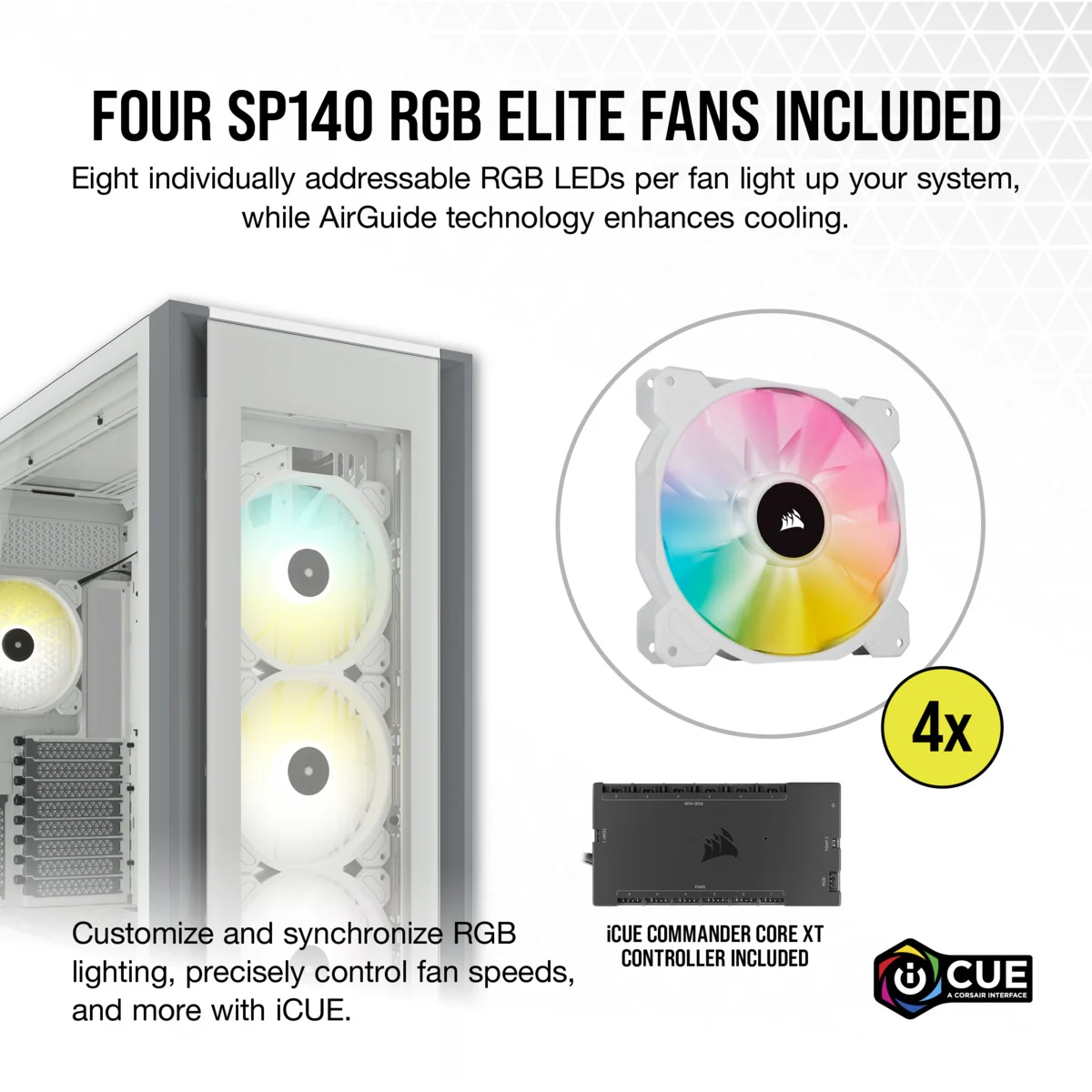 Corsair iCUE 7000X RGB Tempered Glass Full-Tower ATX PC Case (White) - Image 3
