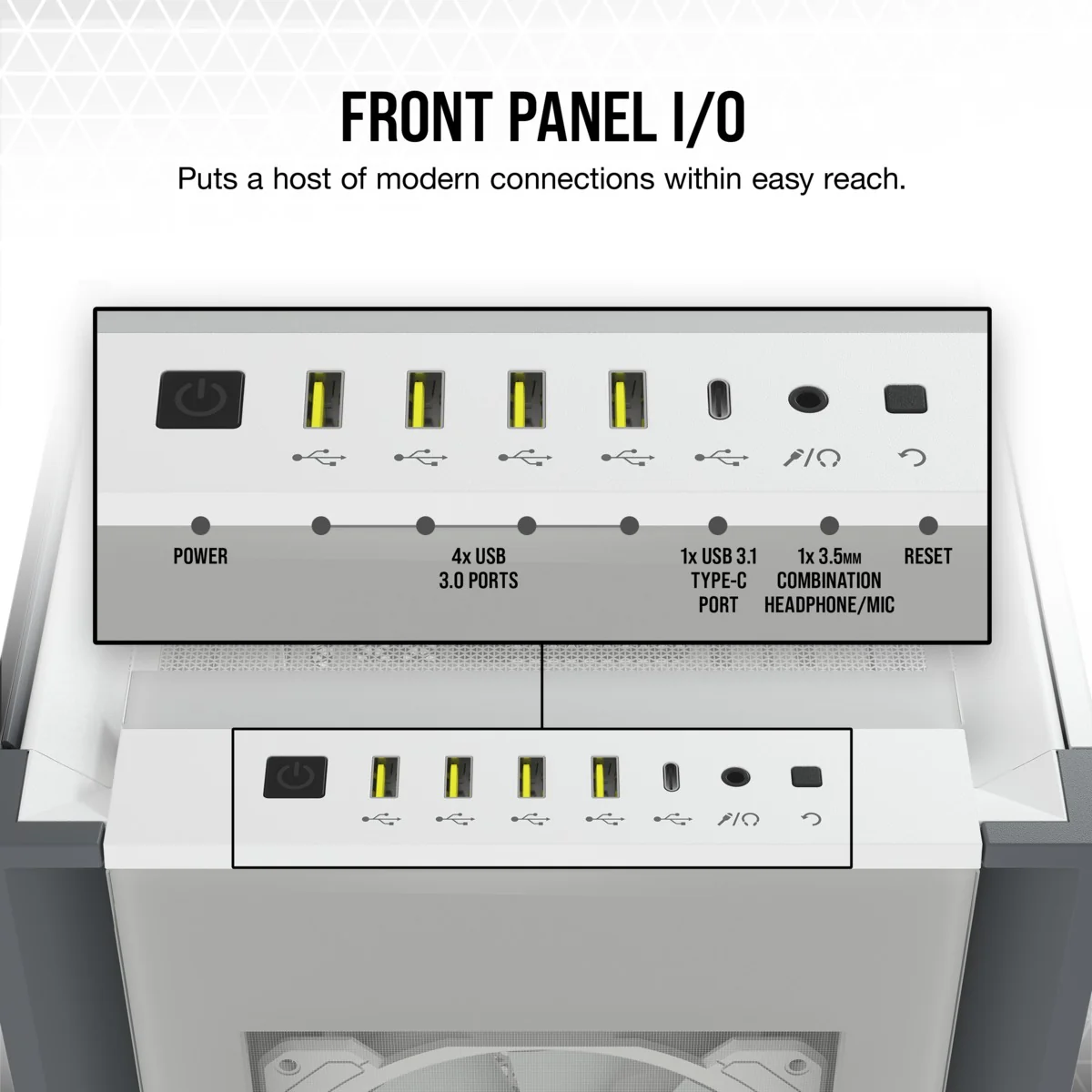 Corsair iCUE 7000X RGB Tempered Glass Full-Tower ATX PC Case (White) - Image 6