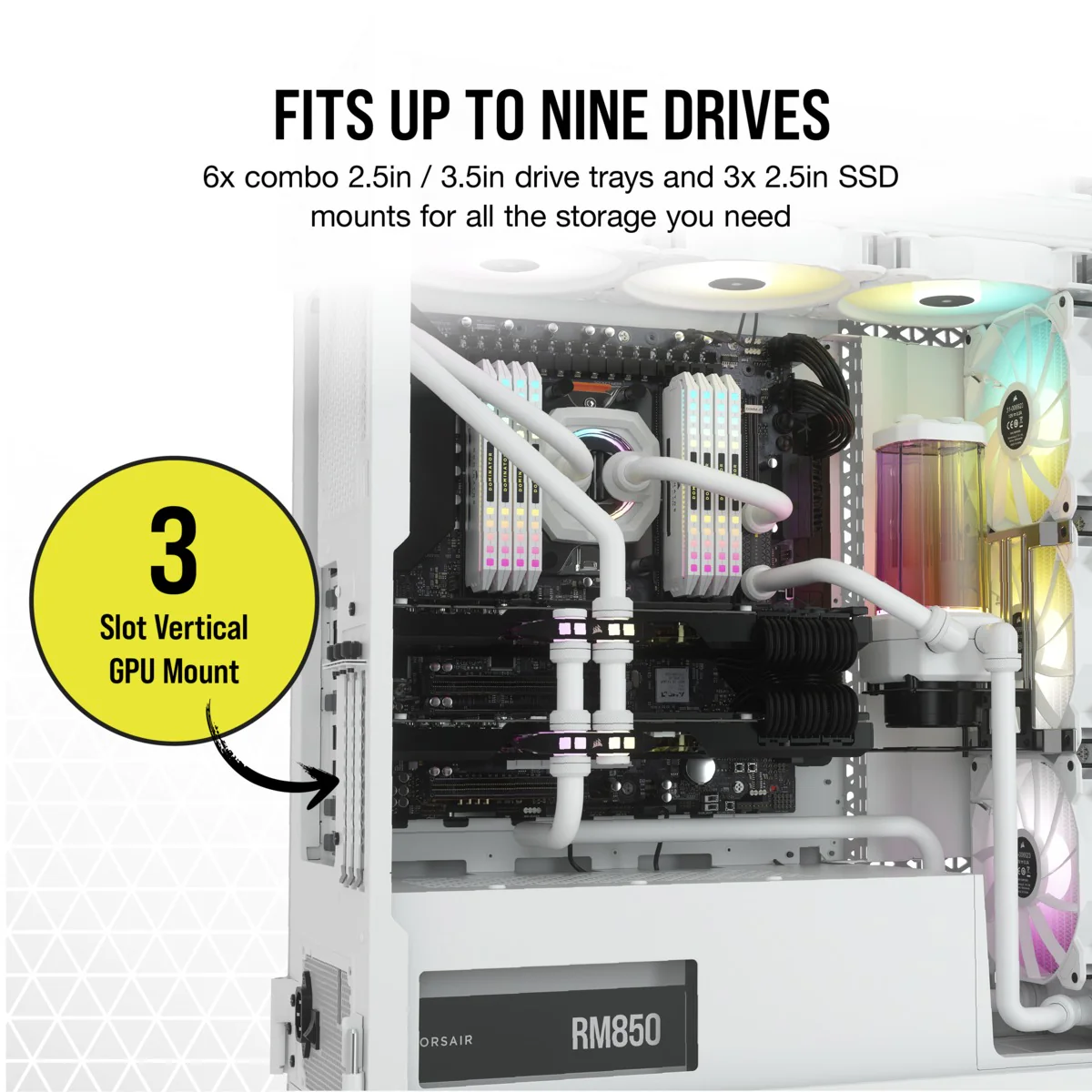 Corsair iCUE 7000X RGB Tempered Glass Full-Tower ATX PC Case (White) - Image 8