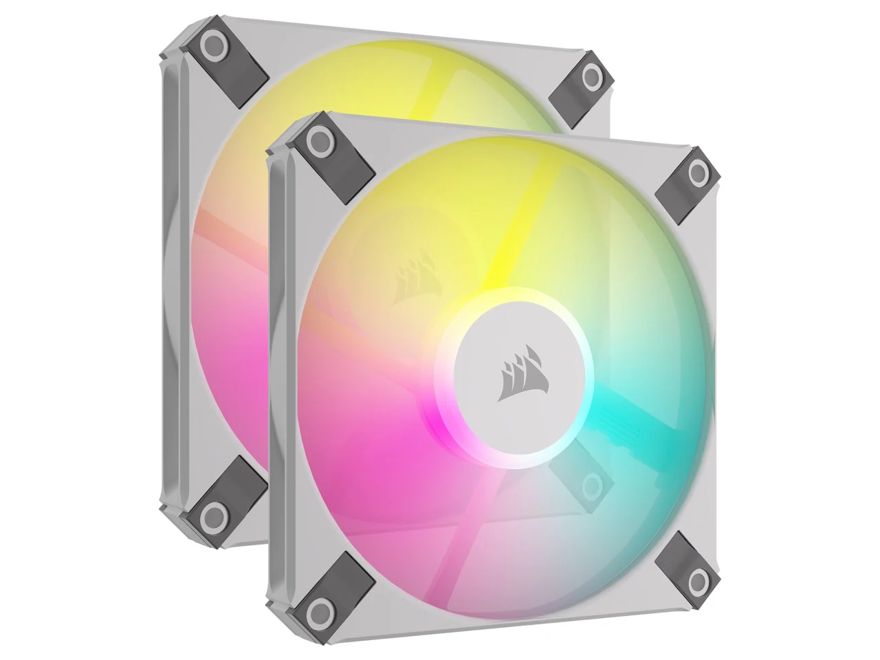 Corsair iCUE AF120 RGB Slim 120MM PWM Fluid Dynamic Bearing Fan With Lightning Node Core (White) (Twin Pack) - Image 5