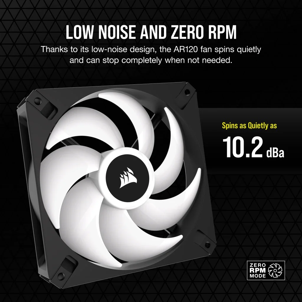 Corsair iCUE AR120 Digital RGB 120mm PWM Fan (Black) (Triple Pack) - Image 10