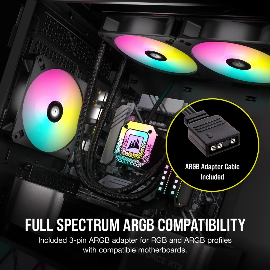 Corsair iCUE AR120 Digital RGB 120mm PWM Fan (Black) (Triple Pack) - Image 8