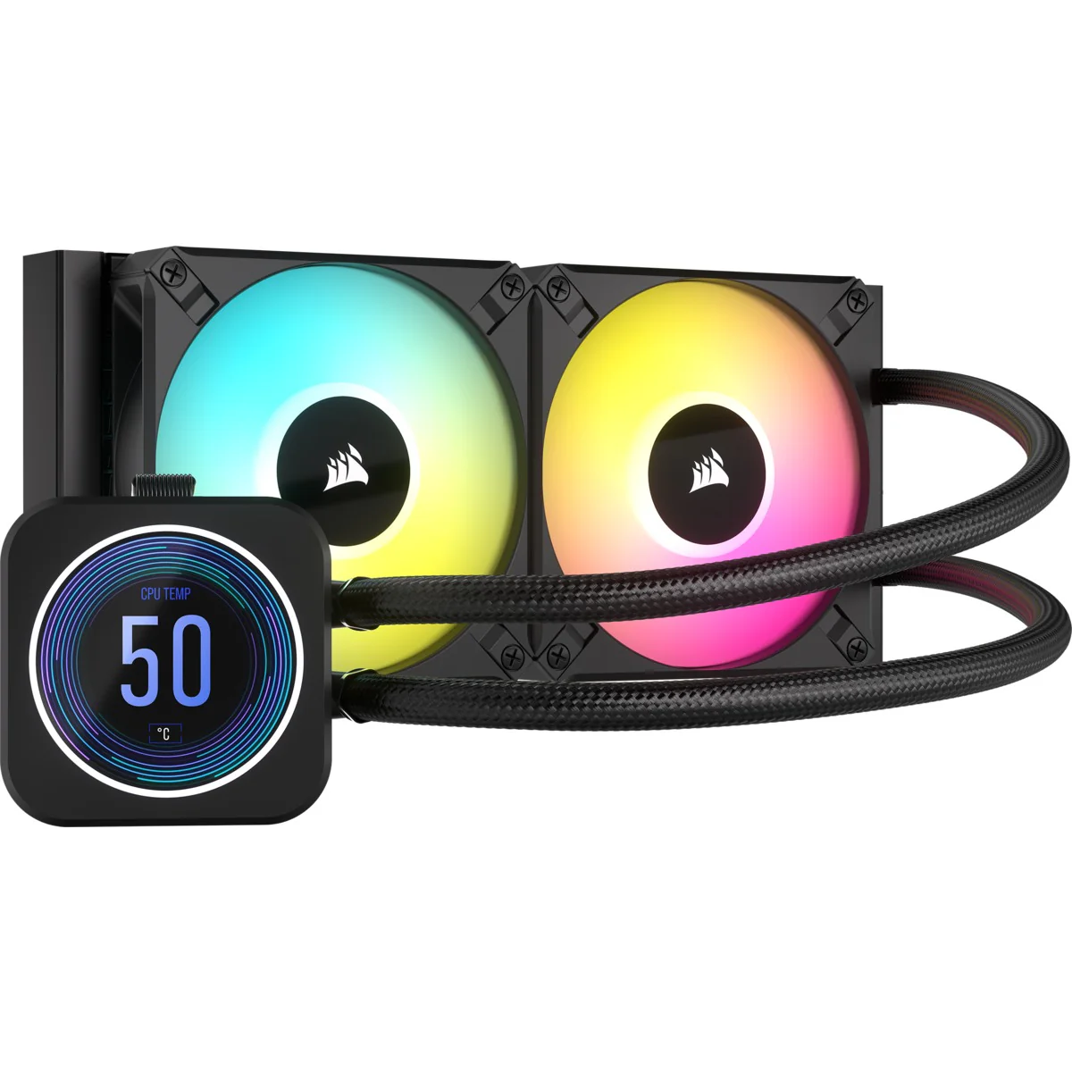 Corsair iCue H100i Elite LCD XT Extreme Performance 240MM RGB Liquid CPU Cooler (Black) - Image 2