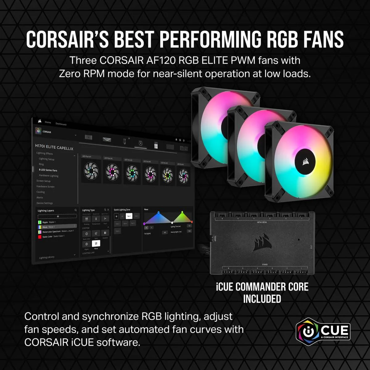 Corsair iCue H150i Elite Capellix XT Extreme Performance 360MM RGB Liquid CPU Cooler (Black) - Image 3