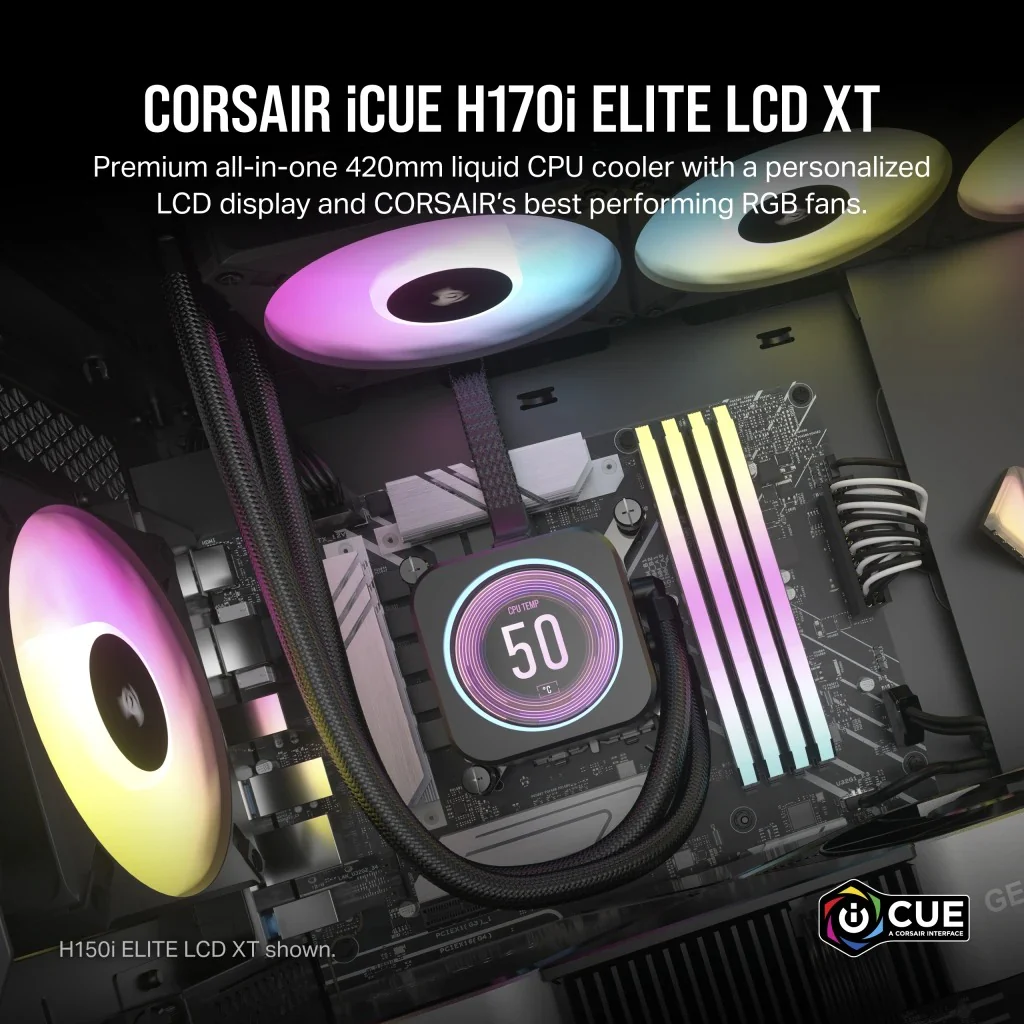 Corsair iCue H170i Elite LCD XT Display Liquid CPU Cooler - Image 10