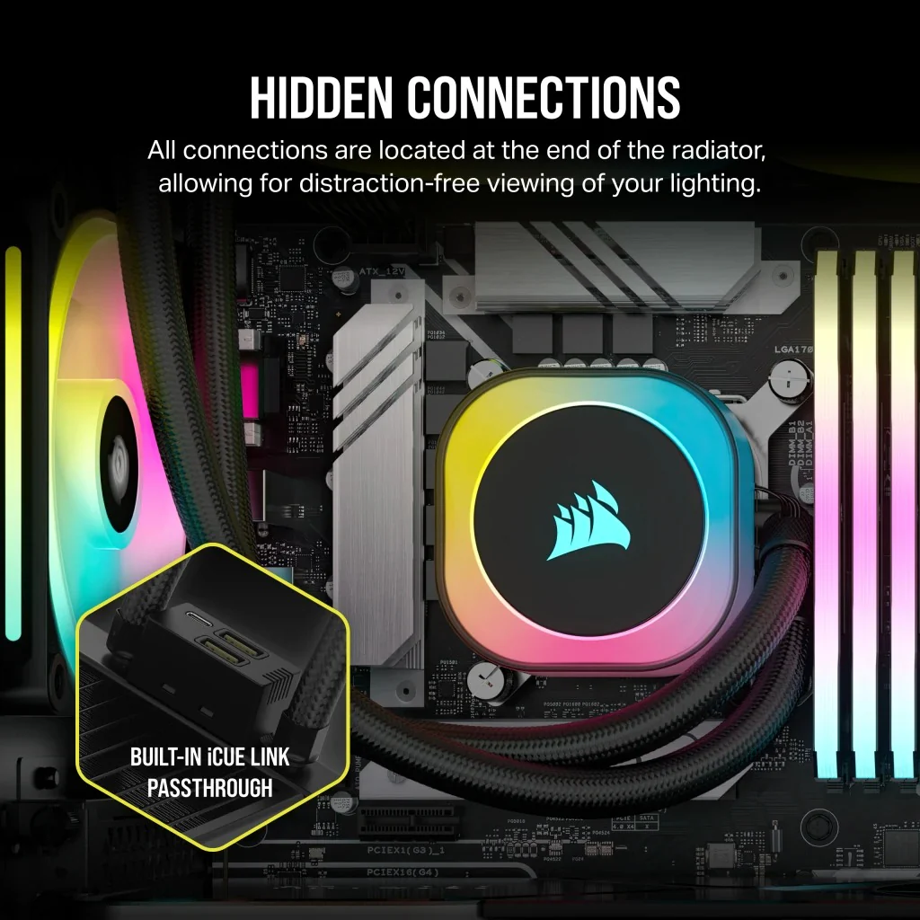Corsair iCUE Link H100i RGB 240mm Liquid CPU Cooler (Black) - Image 12