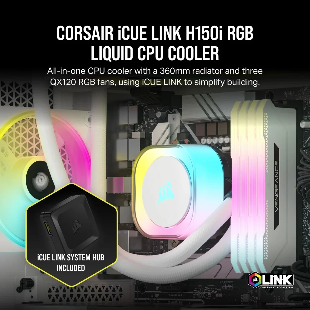 Corsair iCUE Link H150i RGB 360MM AIO Liquid CPU Cooler - Image 24