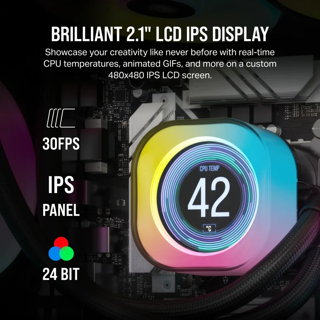 Corsair iCUE Link H150I RGB 360MM LCD AIO Liquid CPU Cooler - Image 7