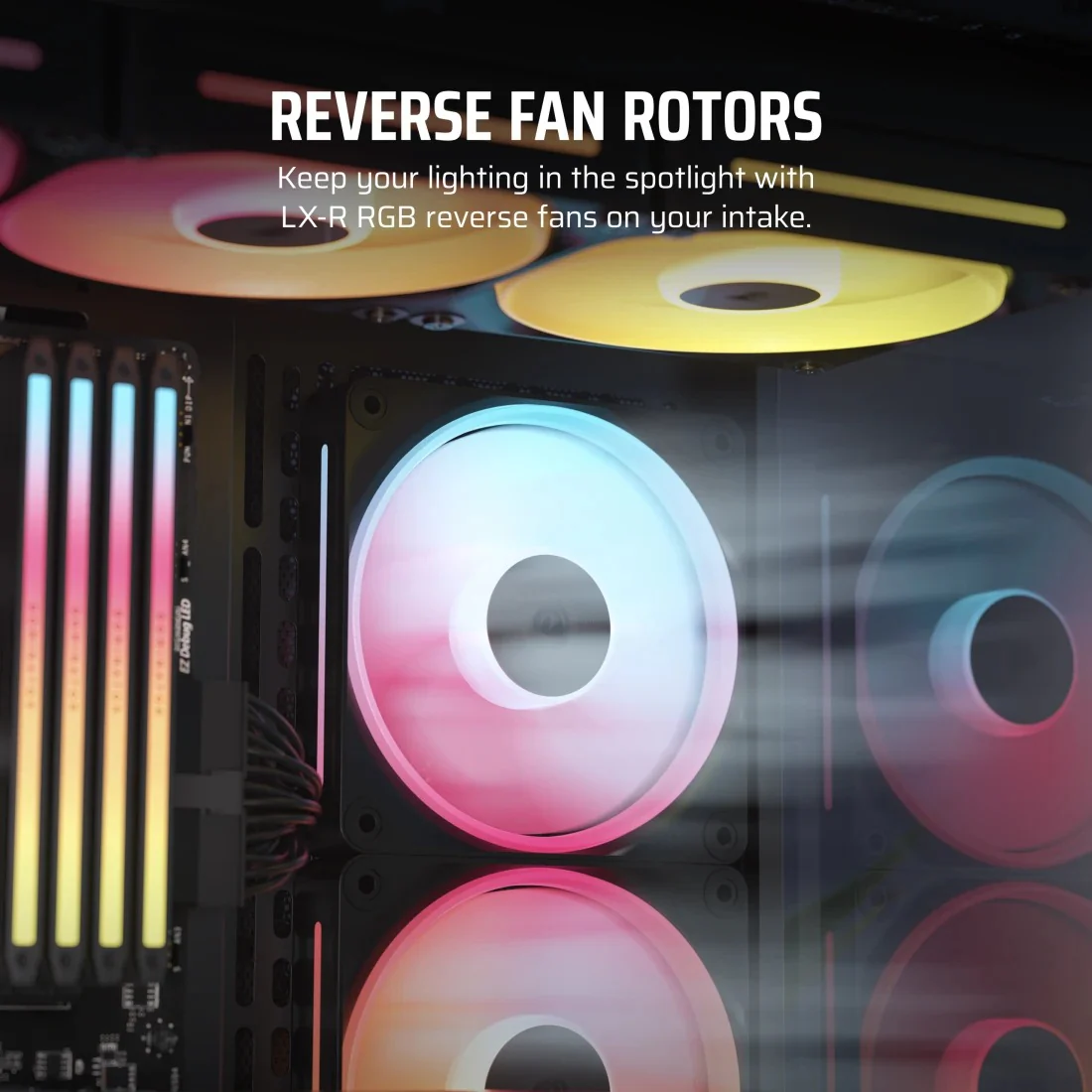 Corsair iCue Link LX120-R RGB 120mm PWM Reverse Triple Fan Kit (Black, White) (CO-9051050-WW, CO-9051054-WW) - Image 9