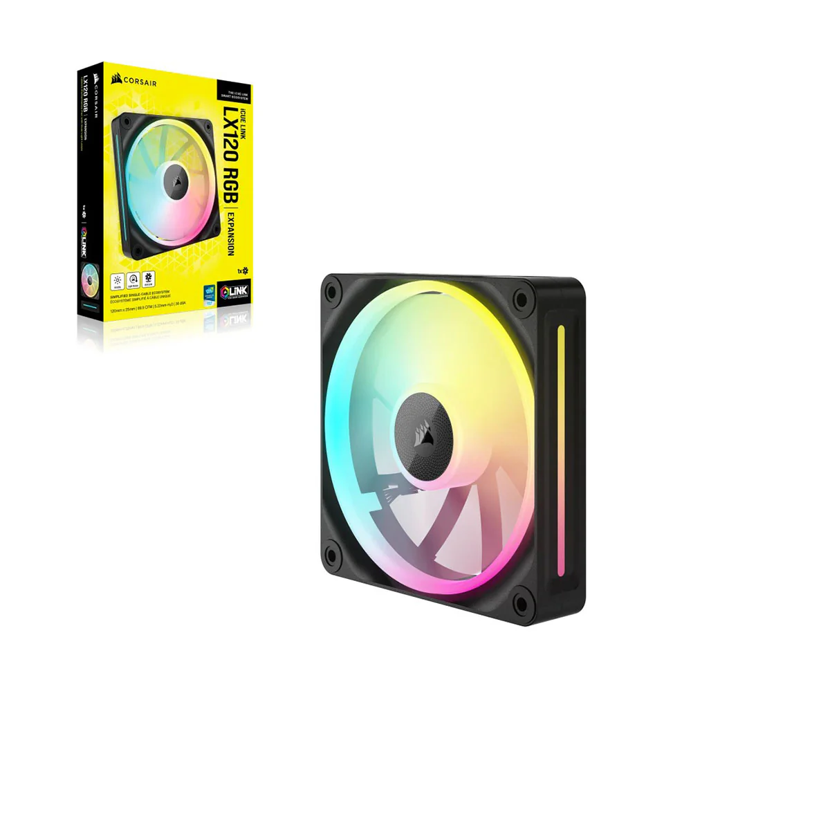 Corsair iCUE LINK LX120 RGB 120MM PWM PC Fan Expansion Kit (Single Pack) (Black, White) - Image 10