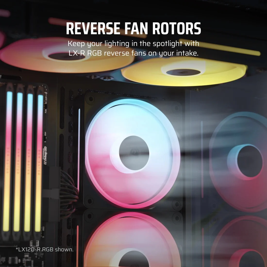 Corsair iCue Link LX140-R RGB 140mm PWM Reverse Dual Fan Kit (Black) (CO-9051052-WW) - Image 8