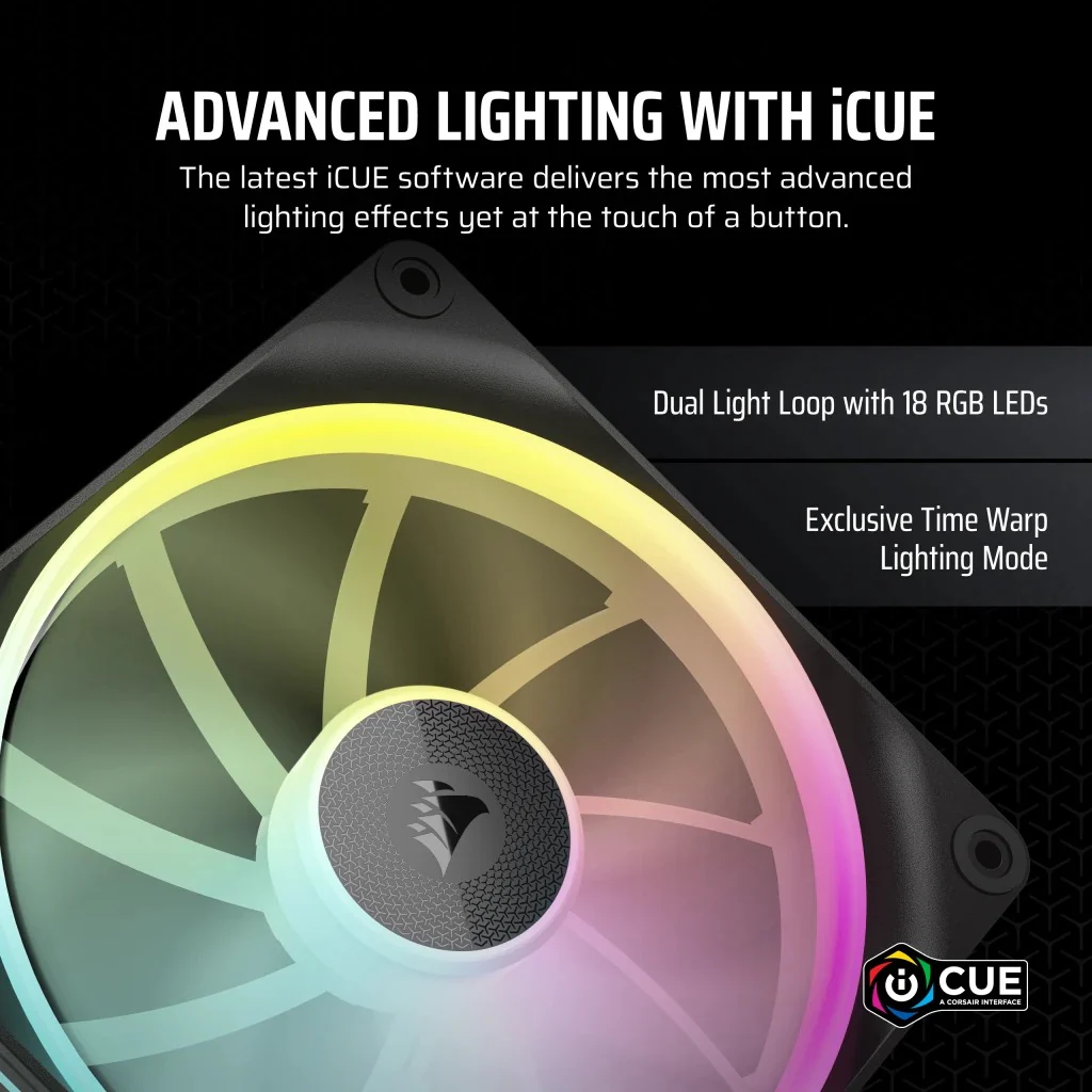 Corsair iCUE LINK LX140 RGB 140MM PWM PC Fan Expansion Kit (Single Pack) (Black, White) - Image 3