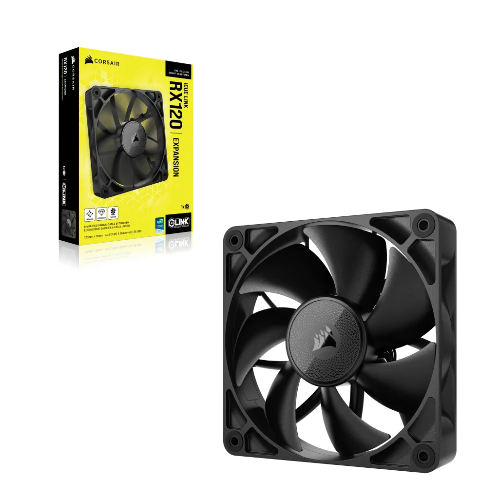 Corsair iCue Link RX120 120mm PWM Single Fan Expansion (Black) - Image 3
