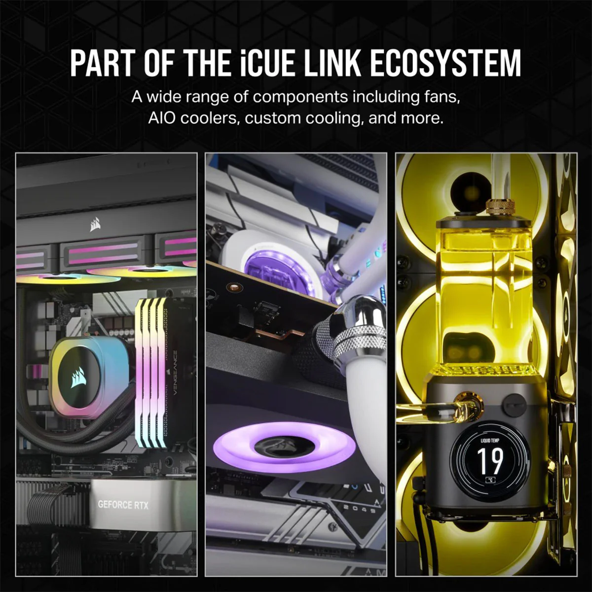 Corsair ICUE Link RX120 RGB 120MM PWM Fan Triple Starter Kit (Black) - Image 9