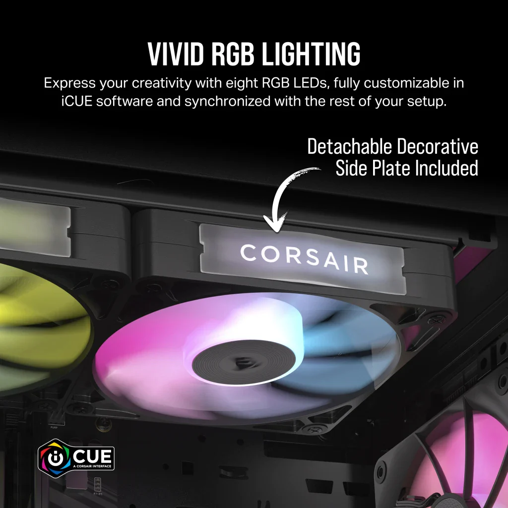 Corsair iCue Link RX120 RGB 120MM PWM Single Fan Expansion (Black, White) - Image 5
