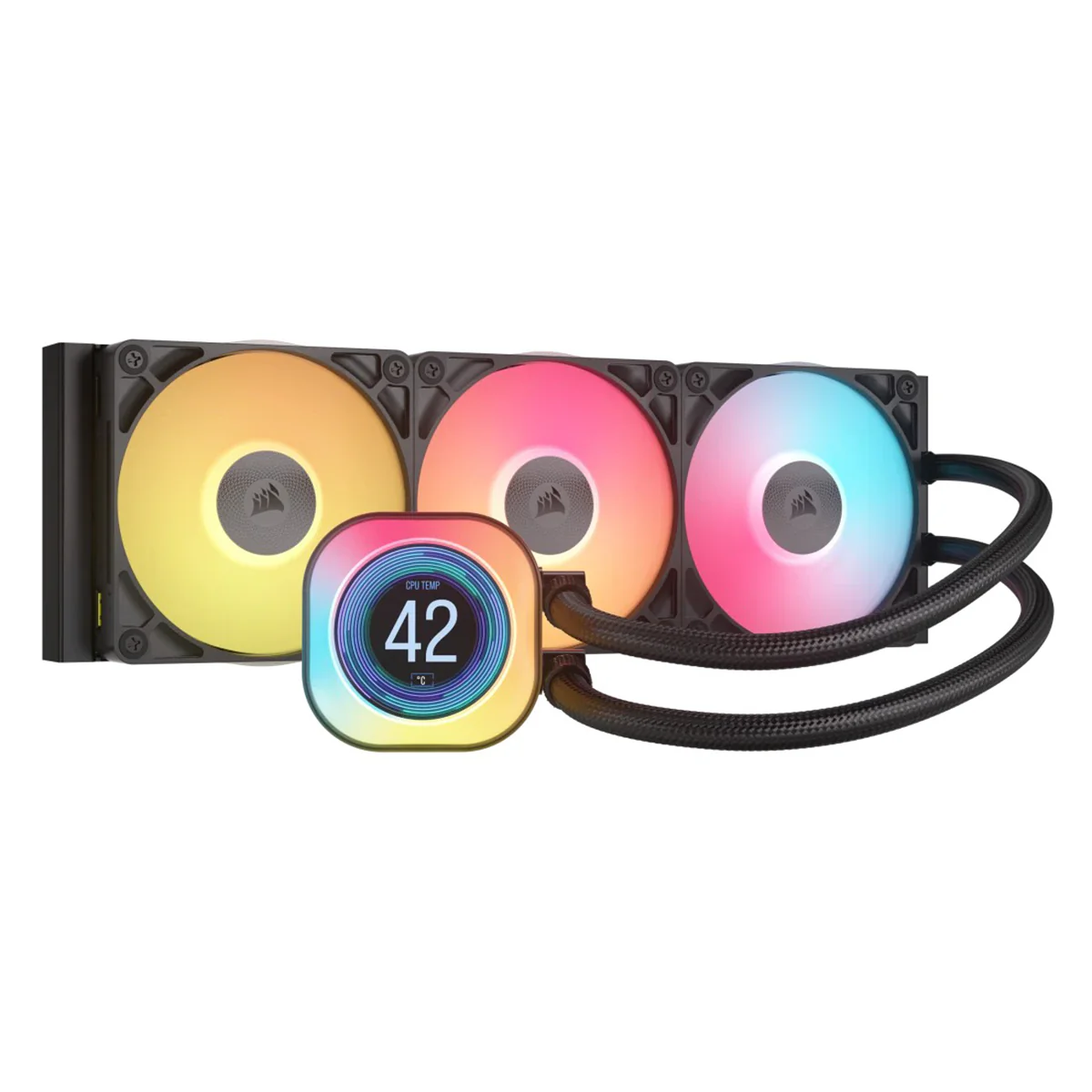 Corsair iCue Link Titan 360 LCD RX LCD AIO Extreme Performance 360MM RGB Liquid CPU Cooler (Black, White) - Image 2