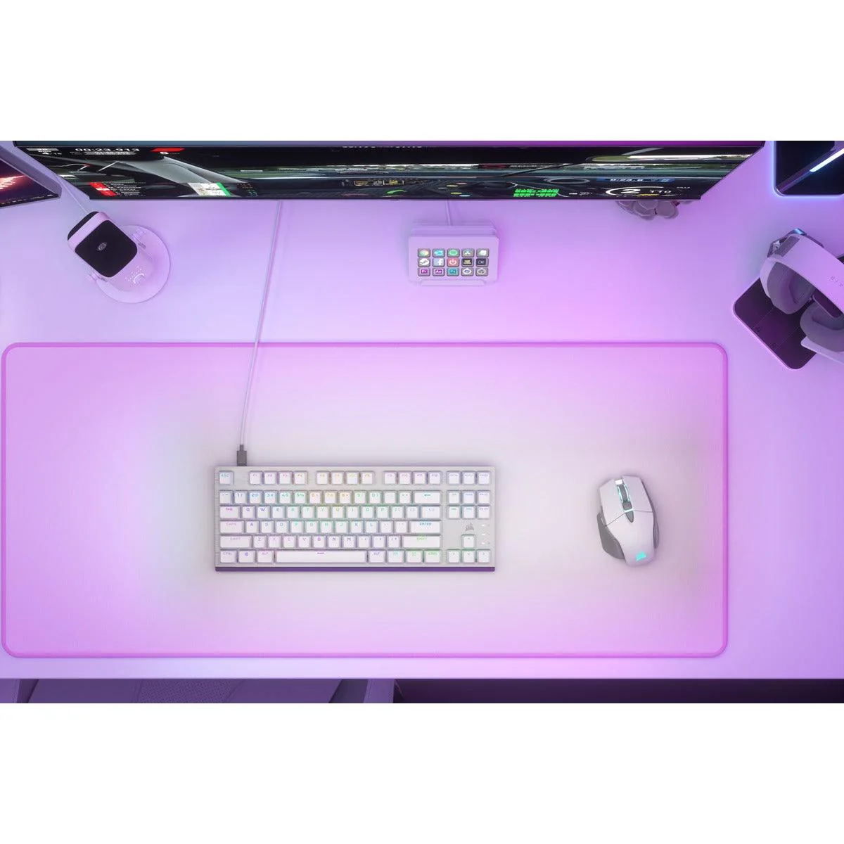 Corsair K60 Pro TKL RGB Tenkeyless Optical-Mechanical Gaming Keyboard (White) (Corsair OPX Switch) - Image 8