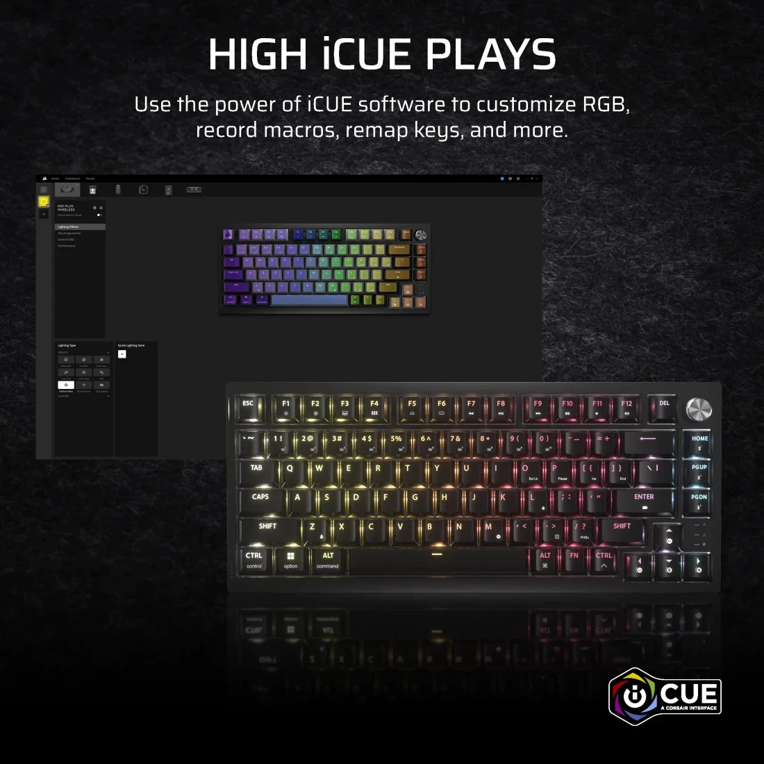 Corsair K65 Plus Wireless 75% RGB Mechanical Gaming Keyboard (MLX Fusion Tactile Switch) - Image 2