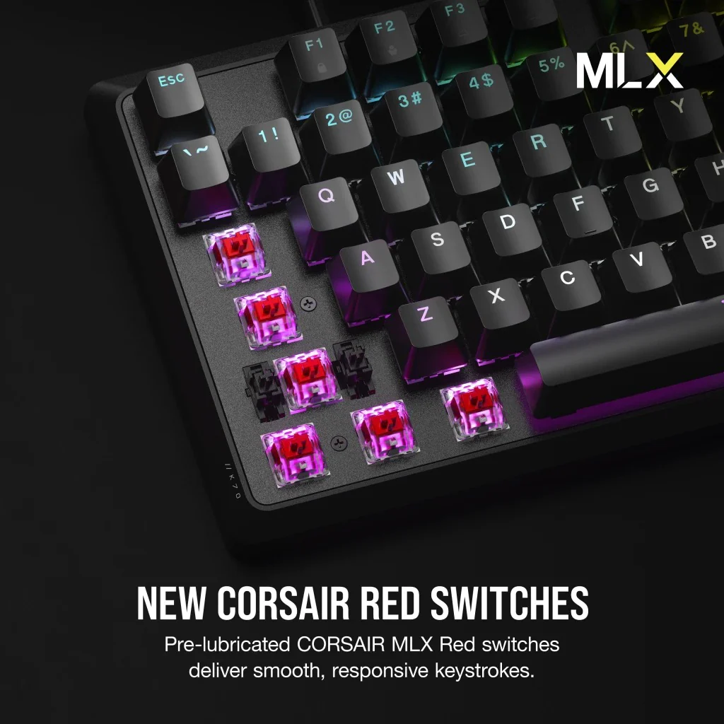 Corsair K70 Core RGB Mechanical Gaming Keyboard (Red Linear Switch) (Black) - Image 8