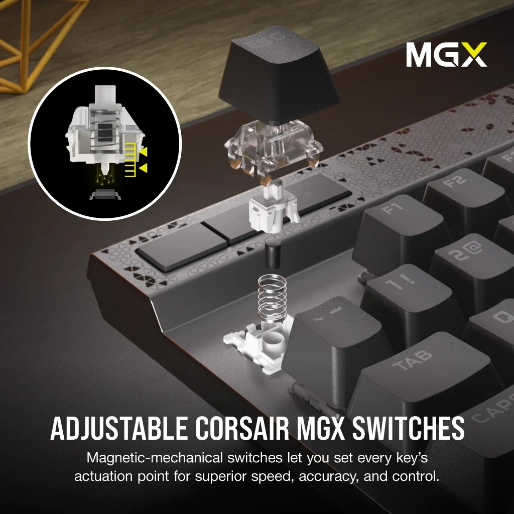 Corsair K70 Max RGB Magnetic-Mechanical Gaming Keyboard (Steel Grey) (Adjustable MGX Switches) - Image 14