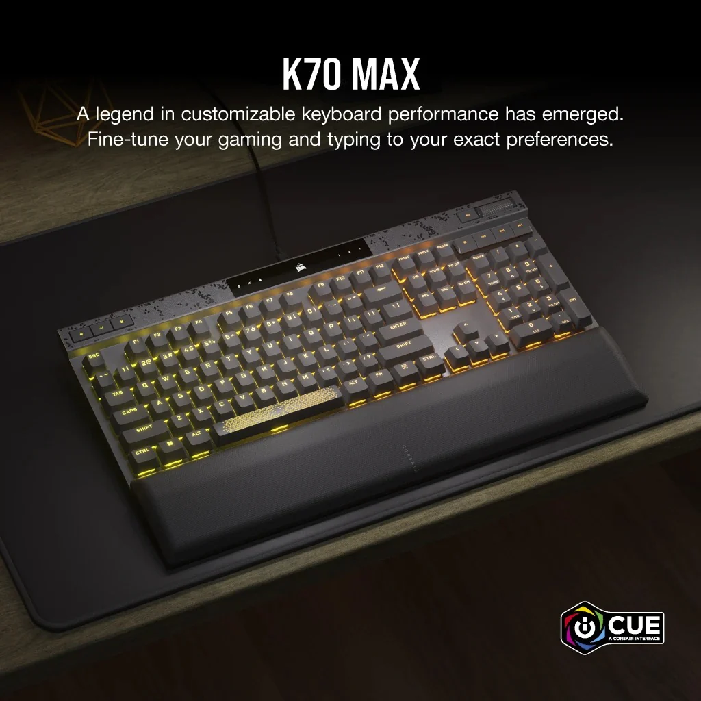Corsair K70 Max RGB Magnetic-Mechanical Gaming Keyboard (Steel Grey) (Adjustable MGX Switches) - Image 15
