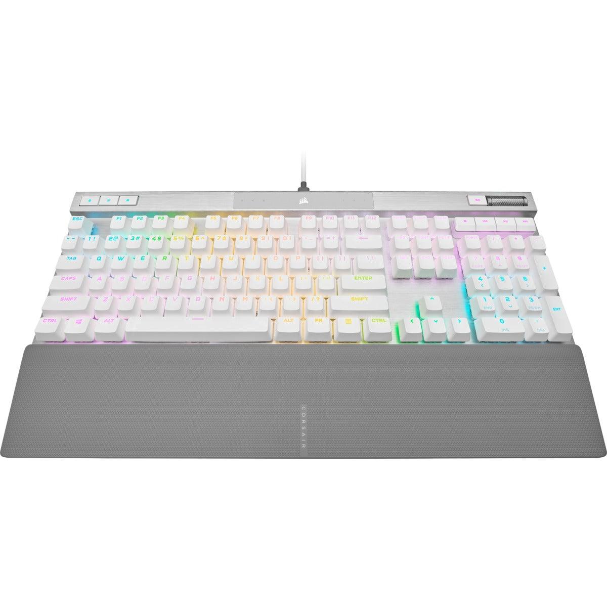 CORSAIR K70 RGB PRO Optical-Mechanical Gaming Keyboard with PBT Double Shot Pro Keycaps (White)