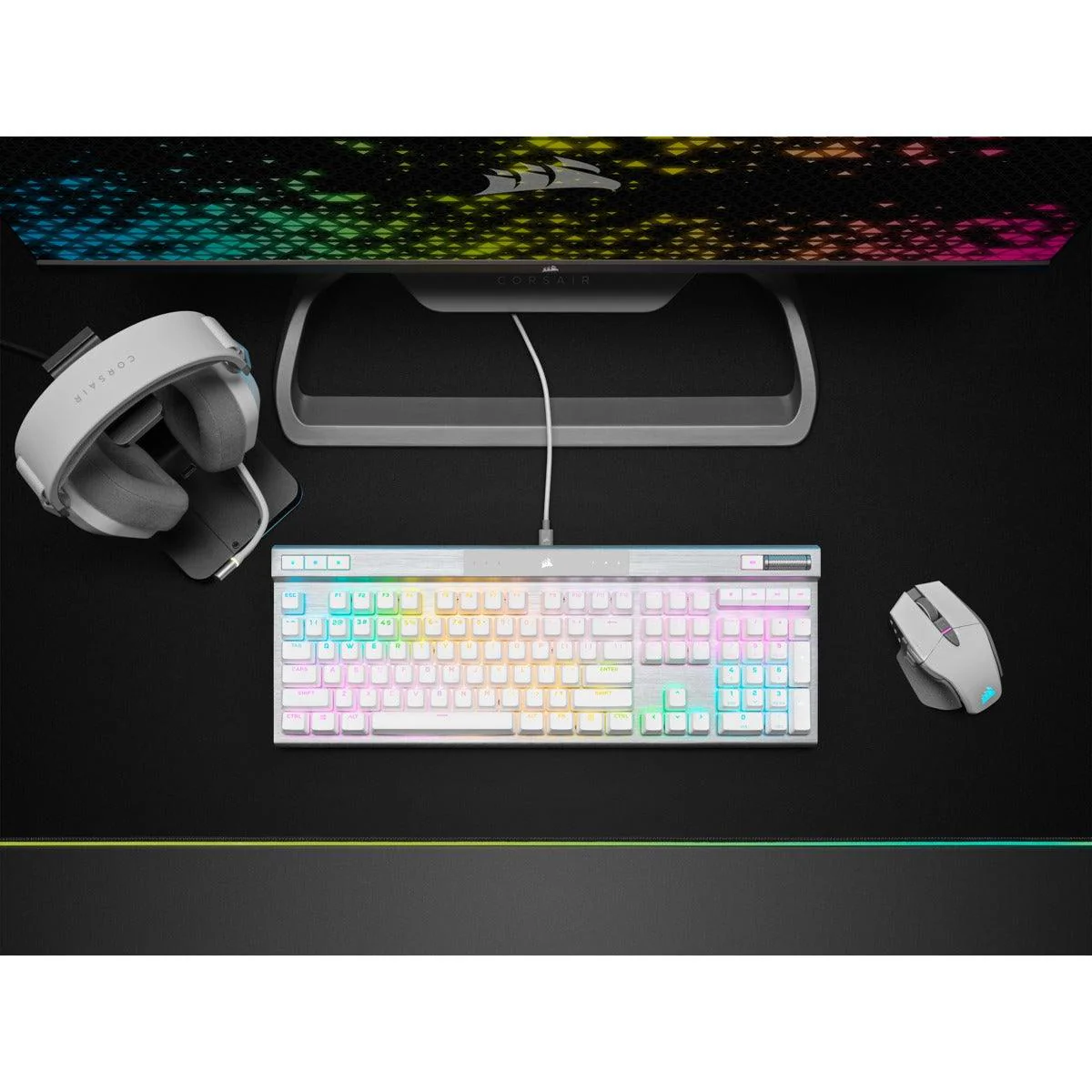 CORSAIR K70 RGB PRO Optical-Mechanical Gaming Keyboard with PBT Double Shot Pro Keycaps (White) - Image 11