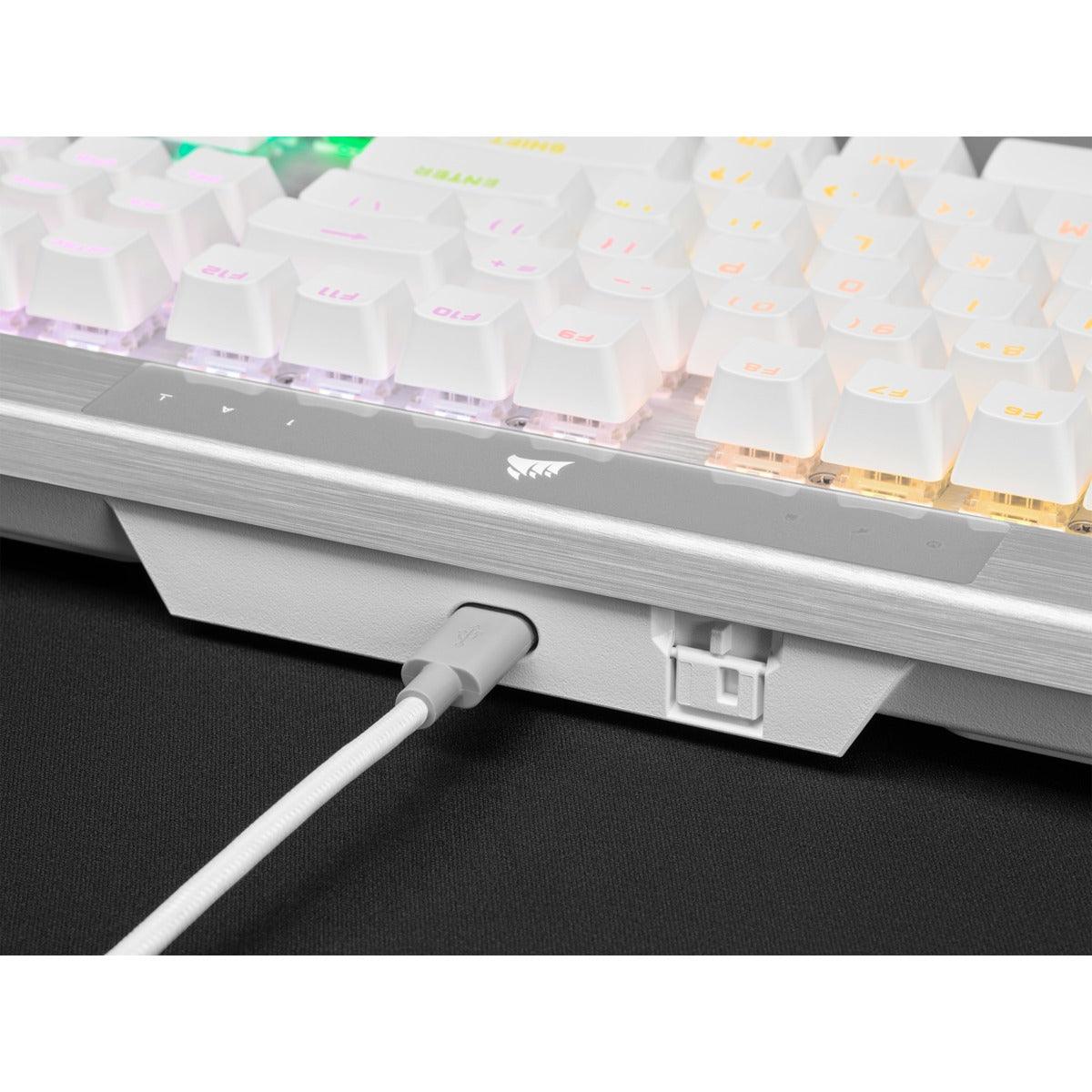 CORSAIR K70 RGB PRO Optical-Mechanical Gaming Keyboard with PBT Double Shot Pro Keycaps (White) - Image 6