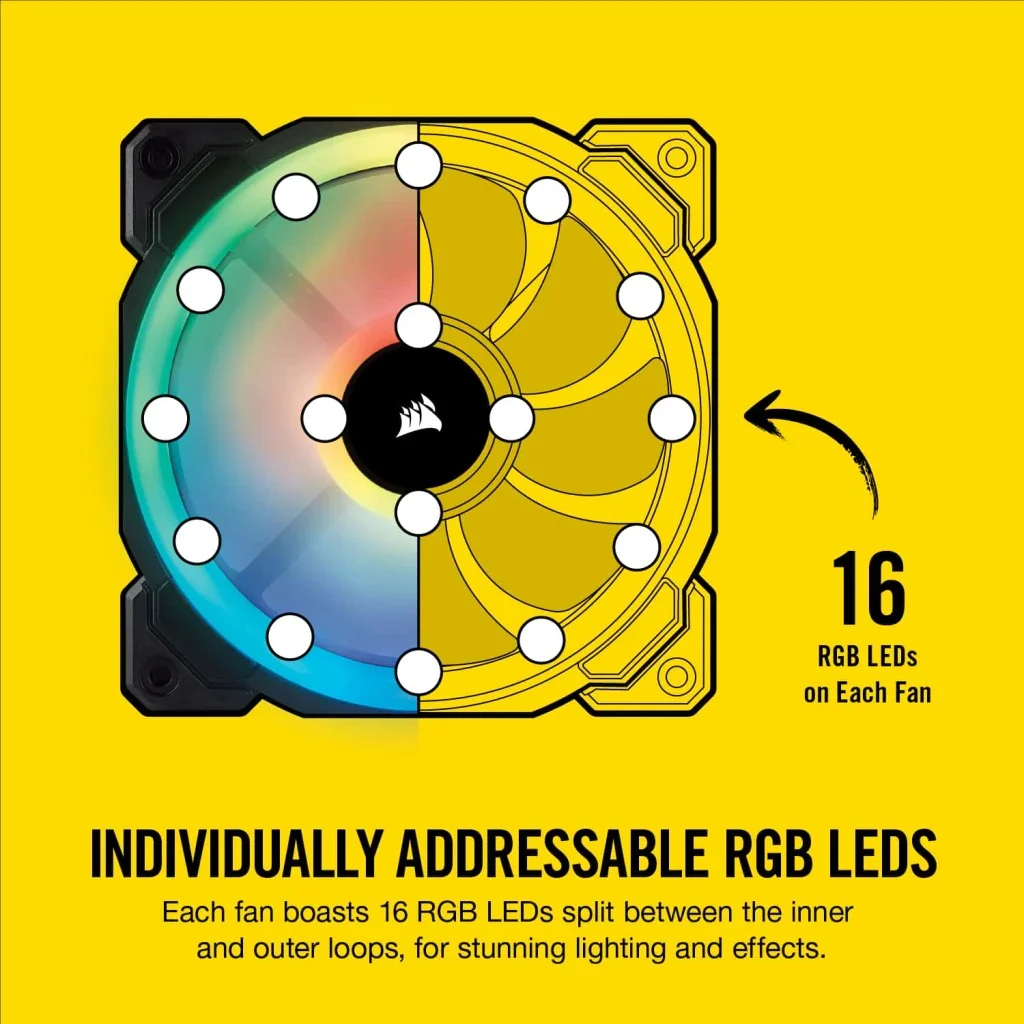 Corsair LL140 RGB 140MM Dual Light Loop LED PWM Fan (Black) (Single Pack) - Image 6