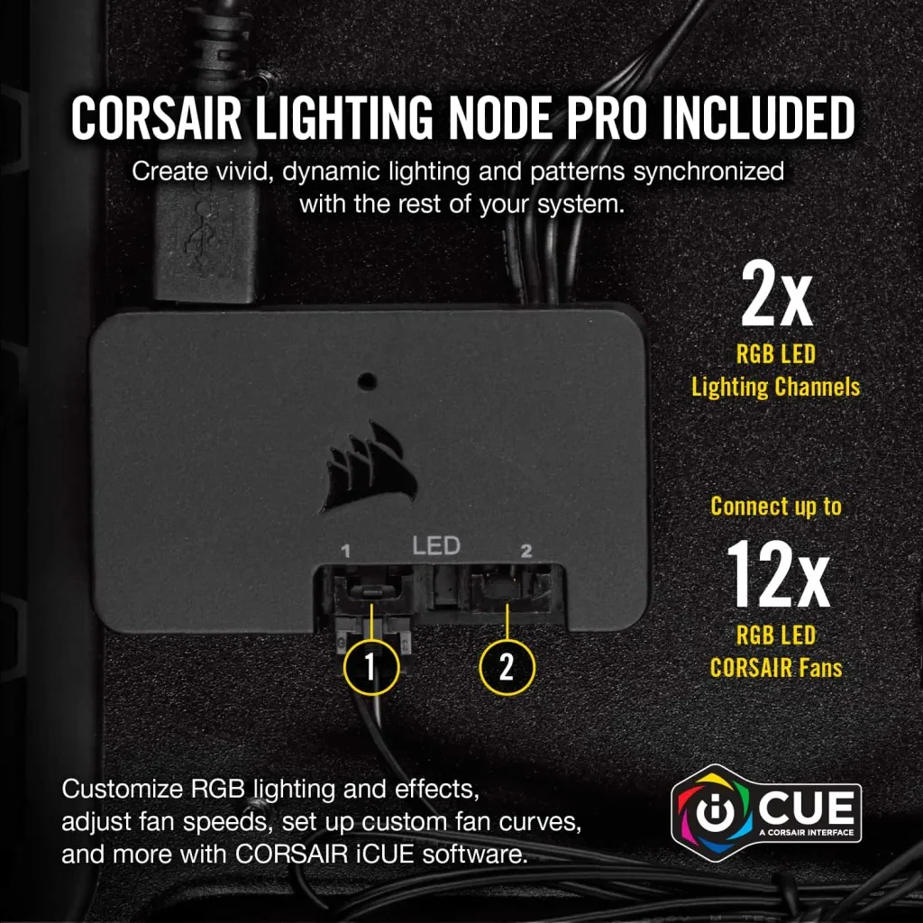 Corsair LL140 RGB 140MM Dual Light Loop LED PWM Fan With Lighting Node (Black) (Twin Pack) - Image 4