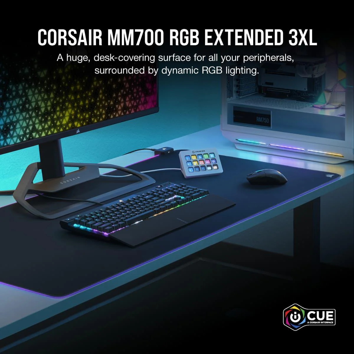Corsair MM700 RGB Extended 3XL Cloth Gaming Mouse Pad/Desk Mat - Image 7