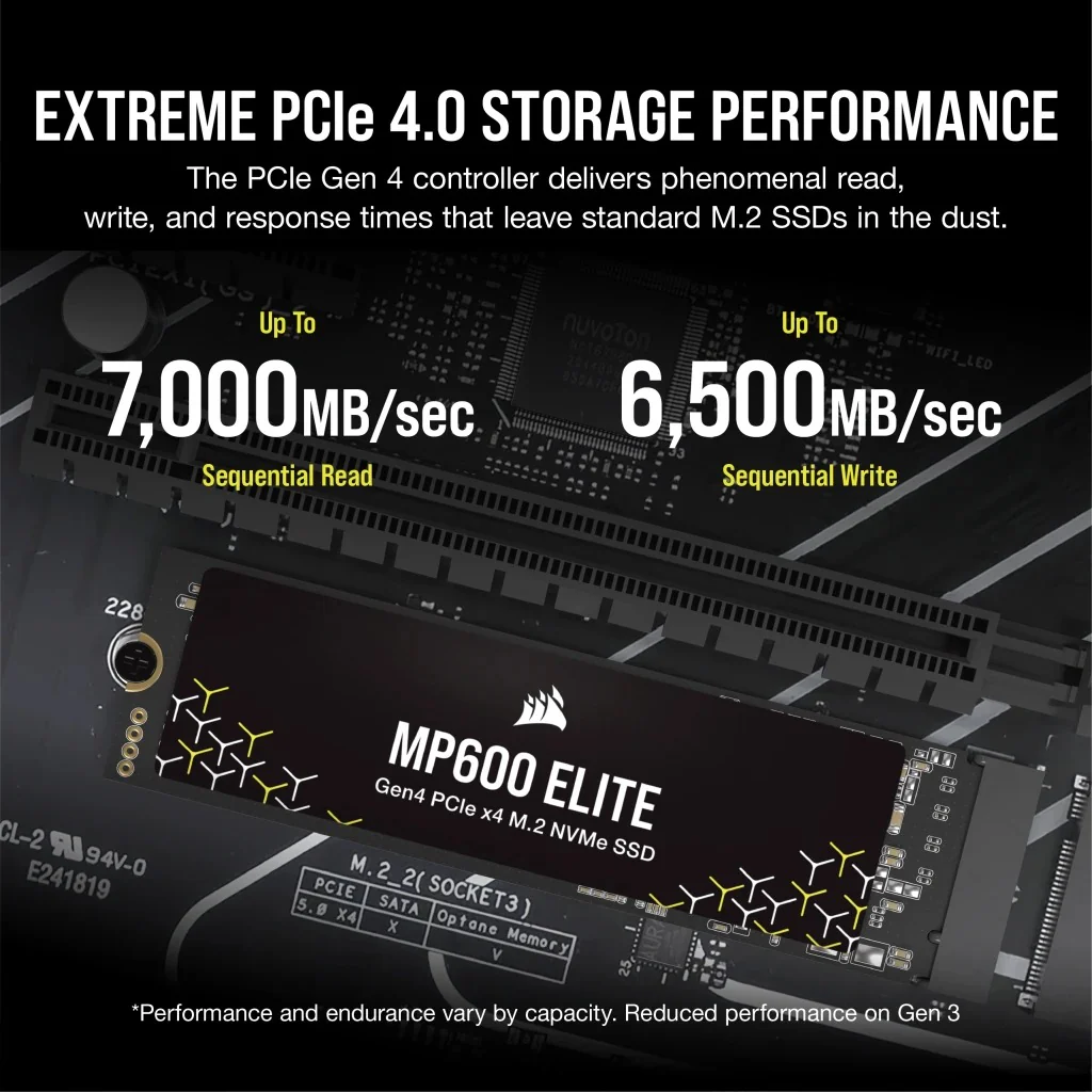 Corsair MP600 Elite 1TB PCIe Gen4 x4 NVMe 1.4 M.2 SSD (CSSD-F1000GBMP600ENH) - Image 13