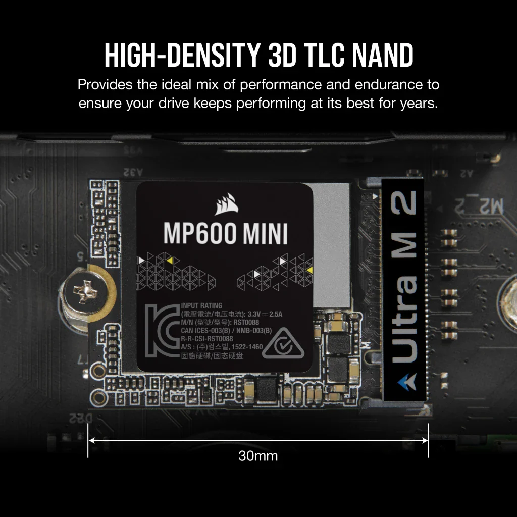 Corsair MP600 Mini 1TB PCIe Gen4 X4 NVME M.2 2230 SSD (CSSD-F1000GBMP600MN) - Image 6